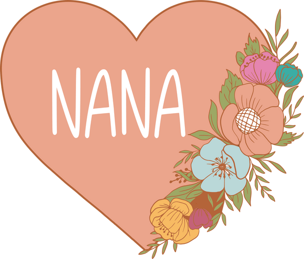 Grandparent (Nana Heart and Flowers) - DTFreadytopress