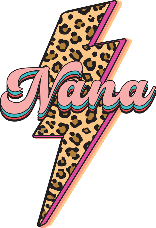 Grandparent (Nana Lightning Bolt (Retro) - DTFreadytopress