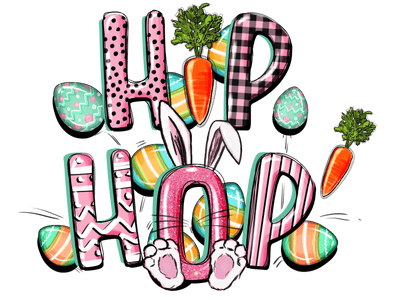 Hip Hop Easter Bunny With Carrots DTF (direct-to-film) Transfer - Twisted Image Transfers