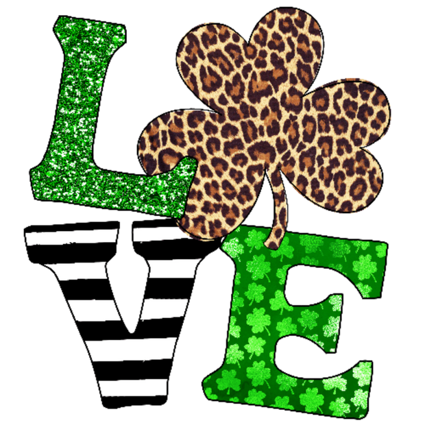 Love Leopard Shamrock DTF (direct-to-film) Transfer - Twisted Image Transfers