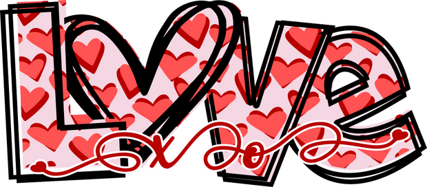 Love XO DTF (direct-to-film) Transfer - Twisted Image Transfers