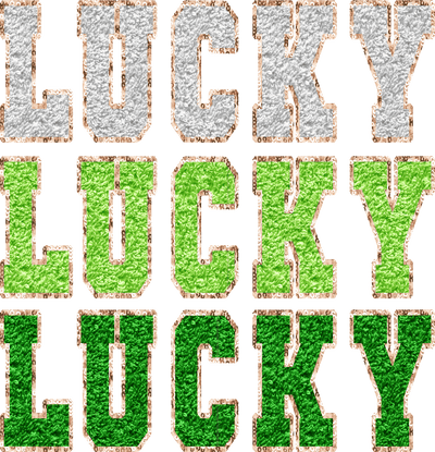 Lucky Faux Chenille Patch St. Patricks Day DTF (direct-to-film) Transfer - Twisted Image Transfers