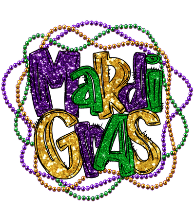 Mardi Gras Beads DTF (direct-to-film) Transfer - Twisted Image Transfers