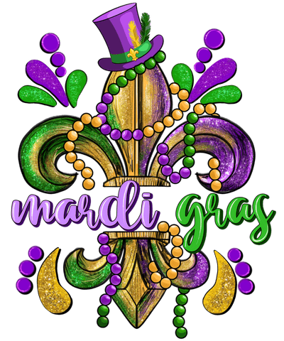 Mardi Gras Fleu De Lis DTF (direct-to-film) Transfer - Twisted Image Transfers