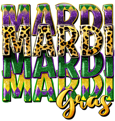 Mardi x4 Gras DTF (direct-to-film) Transfer - Twisted Image Transfers