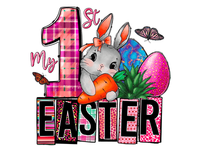 My First Easter with Plaid DTF (direct-to-film) Transfer - Twisted Image Transfers