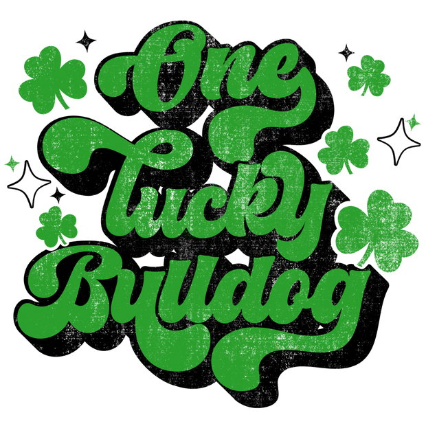 One Lucky Bulldog DTF (direct-to-film) Transfer - Twisted Image Transfers