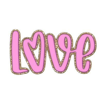 Pink Love with Glitter Outline DTF (direct-to-film) Transfer - Twisted Image Transfers