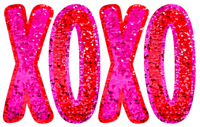 Pink XOXO in Faux Sequin DTF (direct-to-film) Transfer - Twisted Image Transfers