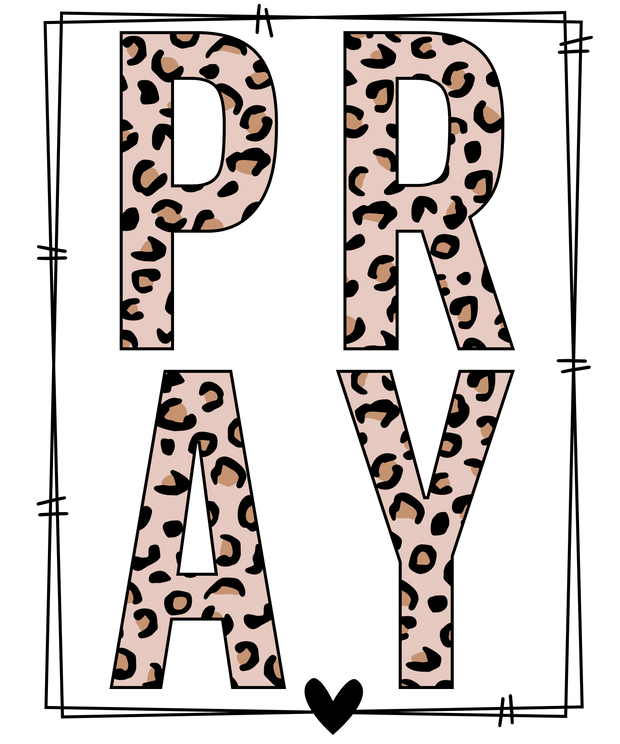 Religion (Pray Frame (Pink + Leopard) - DTFreadytopress