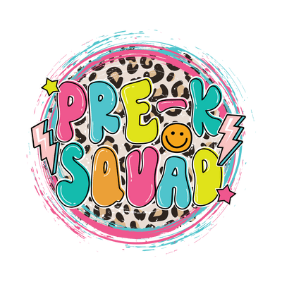 School (Pre-K Squad (Retro + Leopard) - DTFreadytopress