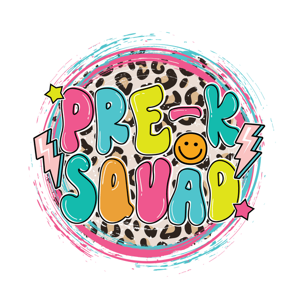 School (Pre-K Squad (Retro + Leopard) - DTFreadytopress