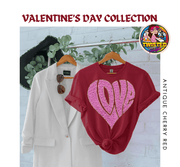 Softstyle Gildan T-Shirt with 11" Pink and Gold Faux Heart Patch - Twisted Image Transfers