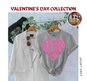 Softstyle Gildan T-Shirt with 11" Pink and Gold Faux Heart Patch - Twisted Image Transfers