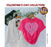 Softstyle Gildan T-Shirt with 11" Pink and Gold Faux Heart Patch - Twisted Image Transfers