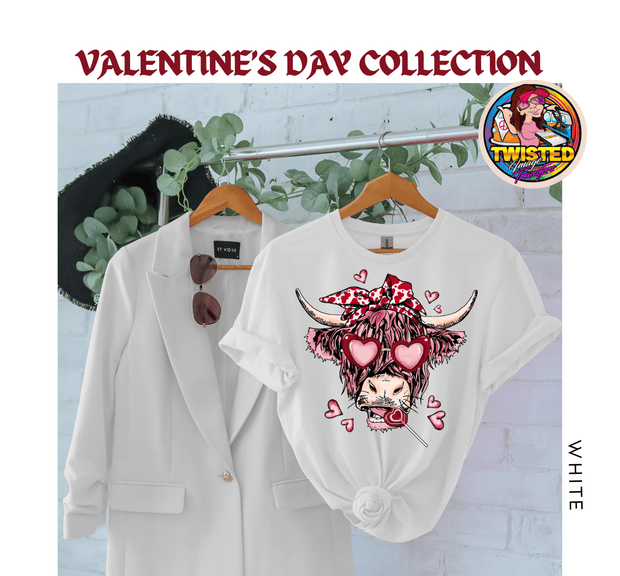 Softstyle Gildan T-Shirt with 11' Valentine's Day Cow - Twisted Image Transfers