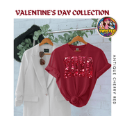 Softstyle Gildan T-Shirt with 11" XOXO in Red Glitter - Twisted Image Transfers