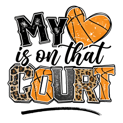 Sports (My Heart Is On That Court Basketball (Leopard) - DTFreadytopress