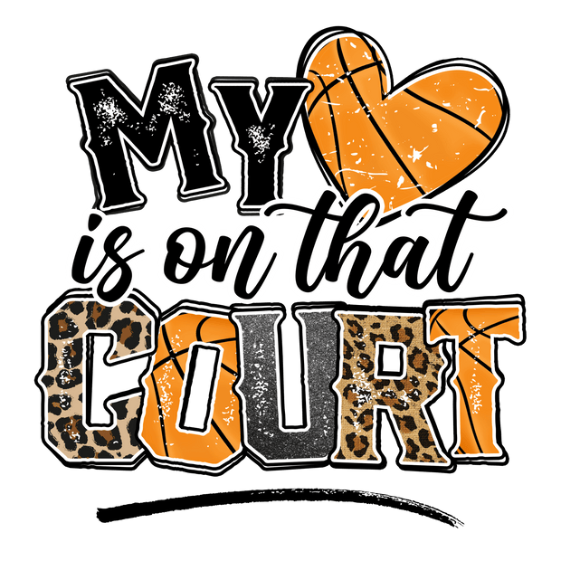 Sports (My Heart Is On That Court Basketball (Leopard) - DTFreadytopress