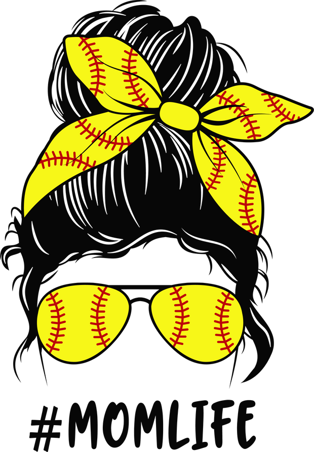 Sports (Softball Mom Life Messy Bun) - DTFreadytopress