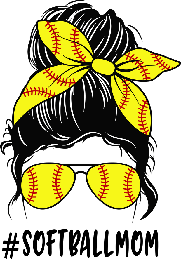 Sports (Softball Mom Messy Bun) - DTFreadytopress