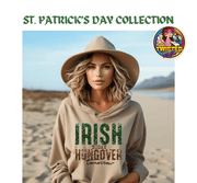 St. Patrick's Day Gildan Hoodie with 11" Glitter Irish Today Hungover Tomorrow - Twisted Image Transfers