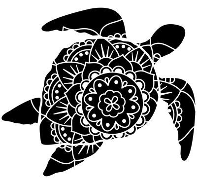 Summer (Turtle Mandala (Black) - DTFreadytopress