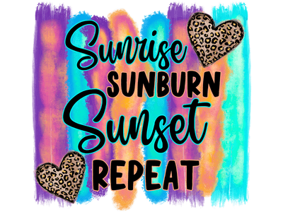 Sunrise Sunburn Sunset Repeat (Pastel + Leopard) - DTFreadytopress