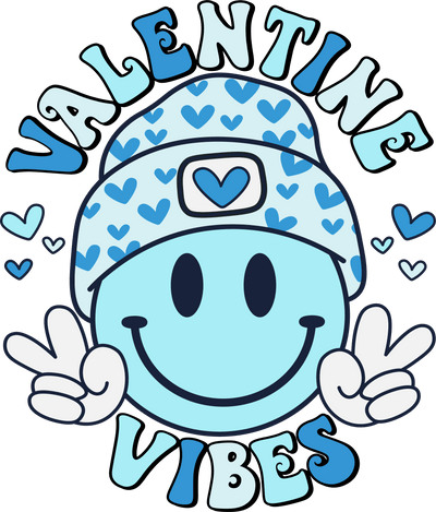 VALENTINE VIBES SMILEY (BLUE) - DTFreadytopress