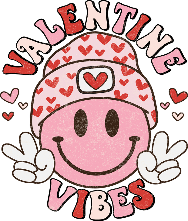 VALENTINE VIBES SMILEY (GRUNGE PINK) - DTFreadytopress