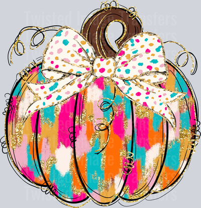 Pumpkin With Dots on Bow