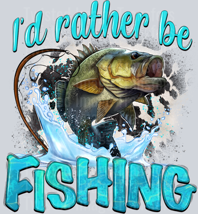 Rather Be Fishing Blue Font