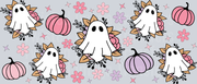 Ghosts with Pink and Purple Pumpkins 16oz UV DTF Libby Wrap