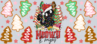 116-Cat christmas meowy And Bright-animal Christmas-Cartoon Christmas-Christmas Tree-Snowman Christmas